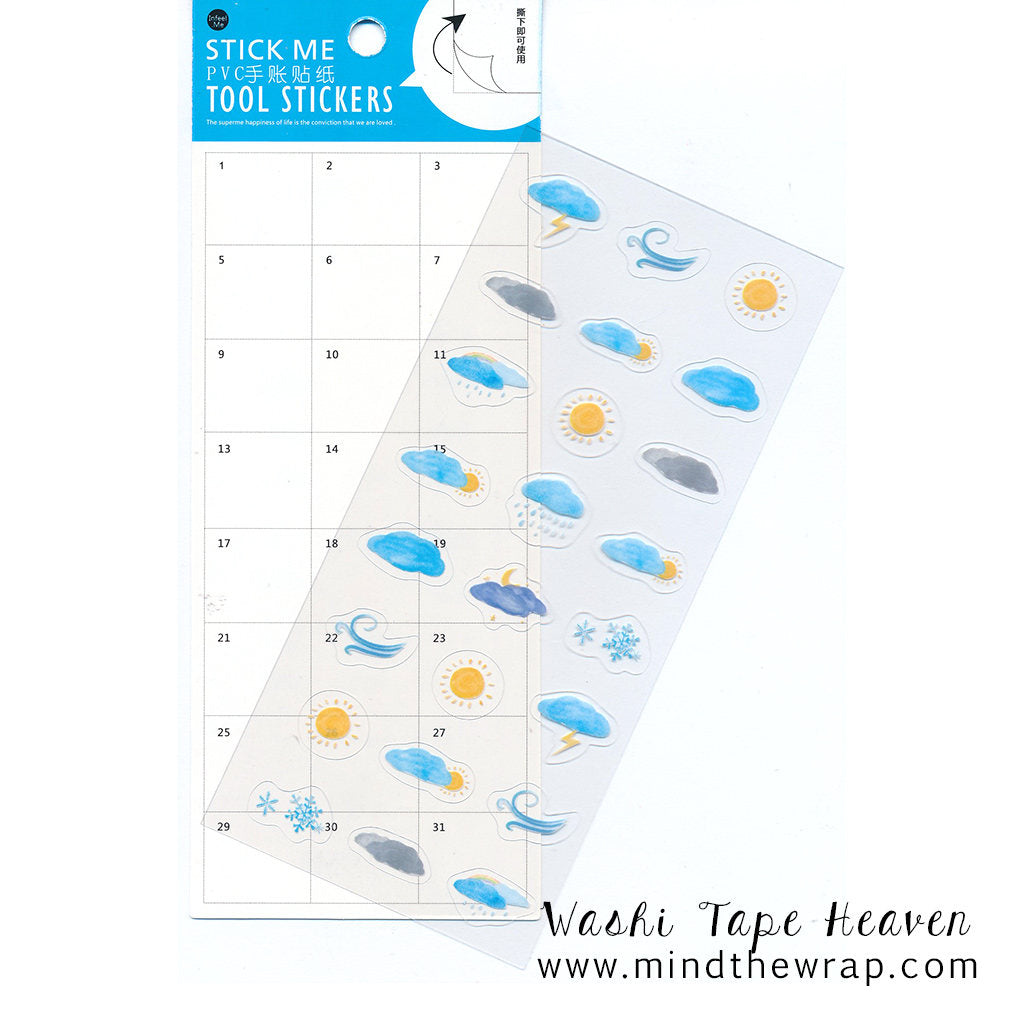Weather Forecast Planner Stickers - Decorate Planners Notebooks Calendars Diary Journals