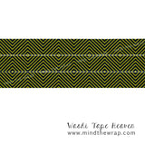 Masté "Chevron" Neon Yellow & Black Japanese Washi Tape - 15mm x 7m Zigzag Wave pattern - Planners Decoration Collage Craft Supply
