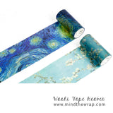 Van Gogh Washi Tape - Choose Starry Night or Blossoming Almond Tree - 90mm Wide - Art Projects Decoration Card-making