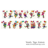 Clown Alphabet Washi Tape - wide 38mm x 10m - Limited Edition Circus Clowns - Scrapbooks Photos Decoration Kids Craft Supply