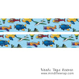 Fanciful Airplanes Washi Tape - 30mm x 10m - Kids Crafting Notebooks Planners Decoration Party Gift Wrap