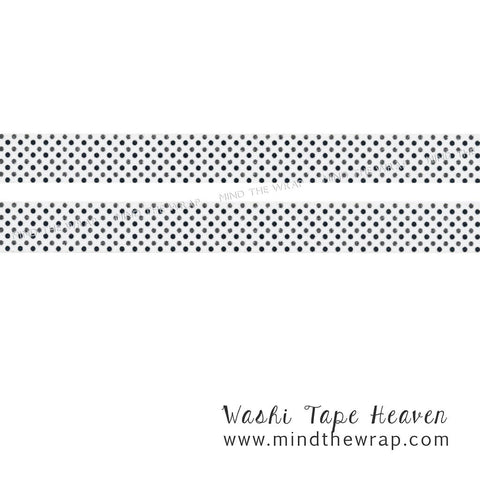 Two-tone Dots Washi Tape - Black & Charcoal Gray - 15mm x 10m - Decoration Papercraft Supply
