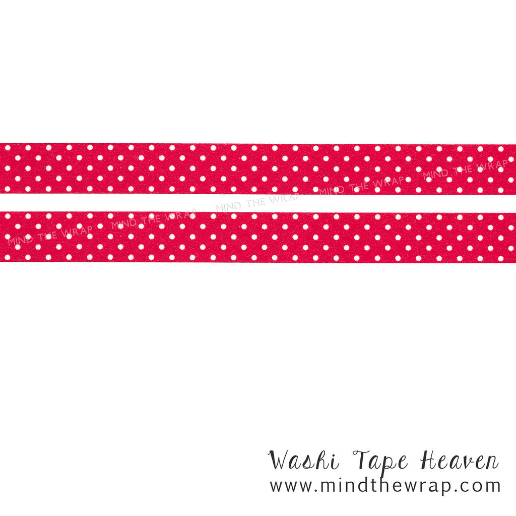 Red Polka Dots Washi Tape - 15mm x 10m - Scrapbooking Planners Decoration Card-making Gift wrap