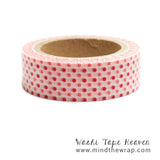 Two-tone Red Polka Dots Washi Tape - 15mm x 10m -  Scrapbooking Planners Decoration Card-making Gift wrap Collage