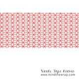 Red Geometric Washi Tape - 15mm x 10m "Tumbling Blocks" - Scrapbooking Planners Decoration Wrapping Crafting Supply