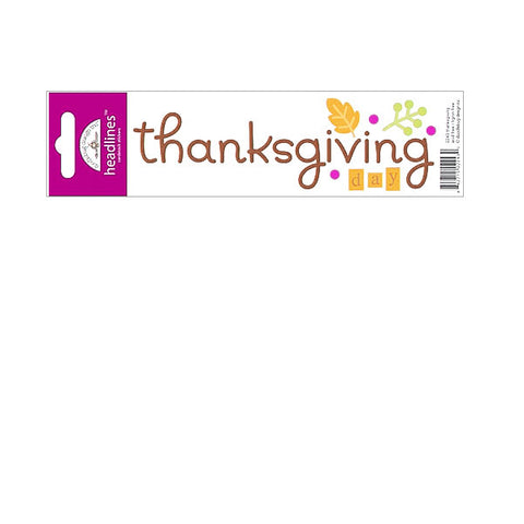 Thanksgiving Stickers - Doodlebug Headlines Die Cut Cardstock - Page Titles Scrapbook layouts Planners Cards Fall Colors