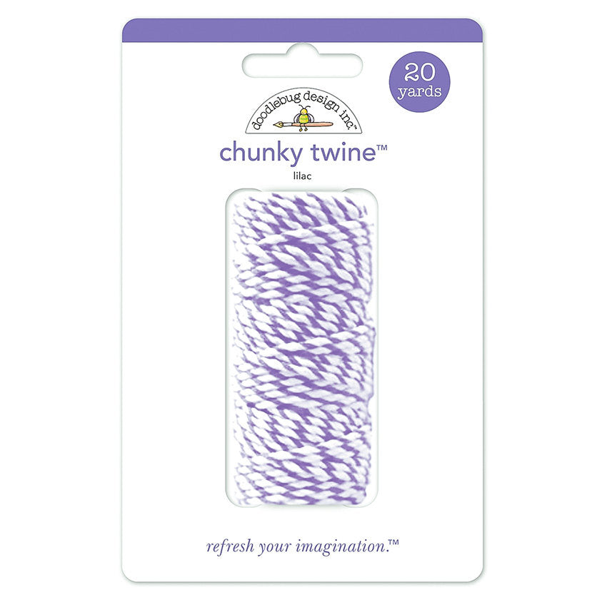 Doodlebug "Chunky Twine" - 20 yards Lilac Lavender - 20-ply Cotton - String for Banners Gift Wrap Packaging Scrapbooking Crafting Supply