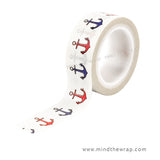 Anchors Washi Tape - Carta Bella Yacht Club Collection - 15mm x 5m - Red White and Blue Summer & Nautical Themes