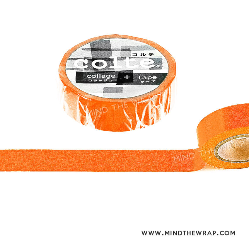 Solid Orange Japanese Washi Tape - 15mm x 12m/39 feet extra long - Planners Labels Gift Wrap Collage