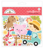 Farm Die-cut Words & Phrases - 94 pieces Doodlebug Design Chit Chat "Down on the Farm" Collection - Country Barnyard Animals
